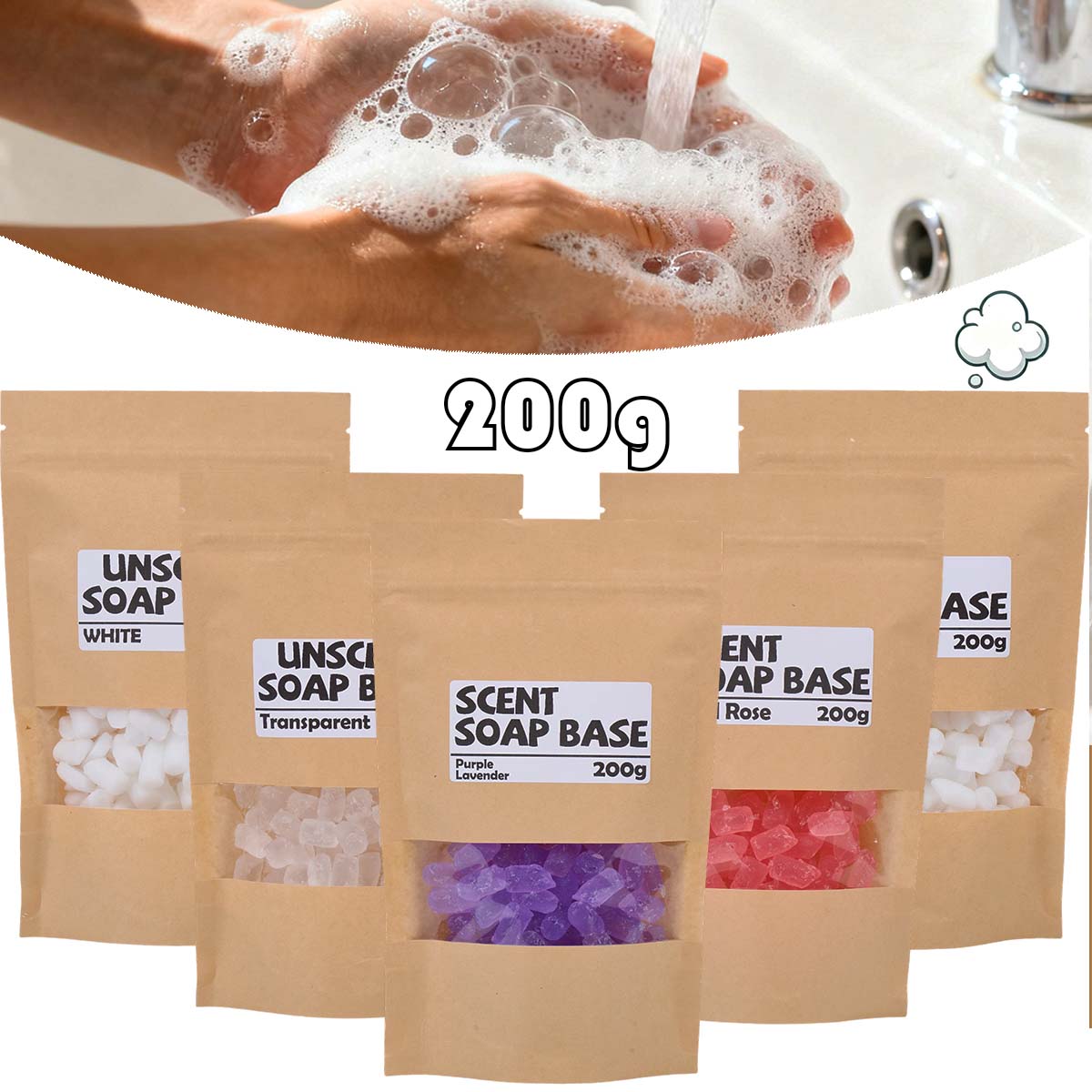 200g Scented Soap Base Glyceri - огляд і ціна Soap Making Supplies Wholesale