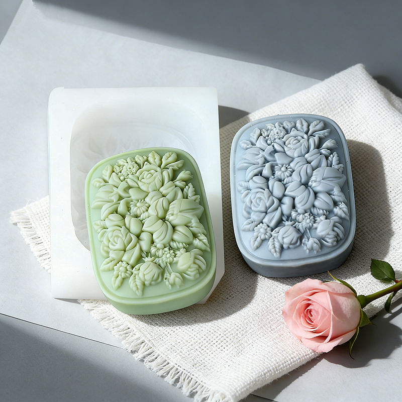 Square Floral Silicone Soap Mo - огляд і ціна Soap Making Home