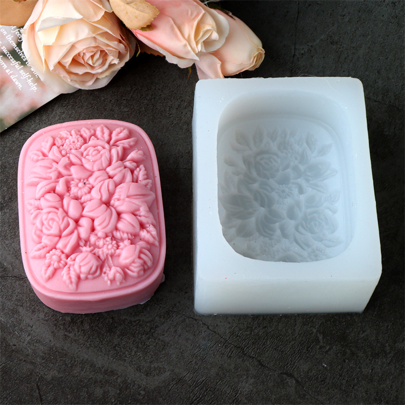Square Floral Silicone Soap Mo - огляд і ціна Soap Making Home