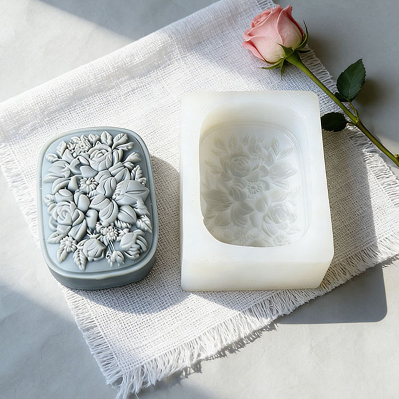 Square Floral Silicone Soap Mo - огляд і ціна Soap Making Home