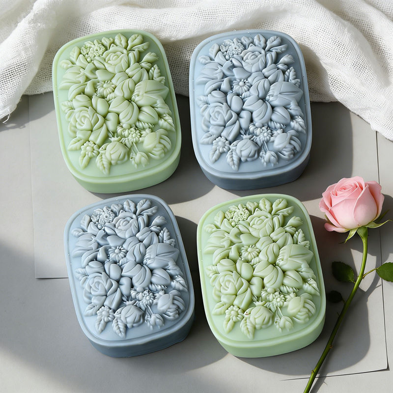 Square Floral Silicone Soap Mo - огляд і ціна Soap Making Home